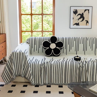 Boho Striped Jacquard Throw Sofa Slipcover Chenille Sofa Throws for Couches for Pets Kids Home Decor