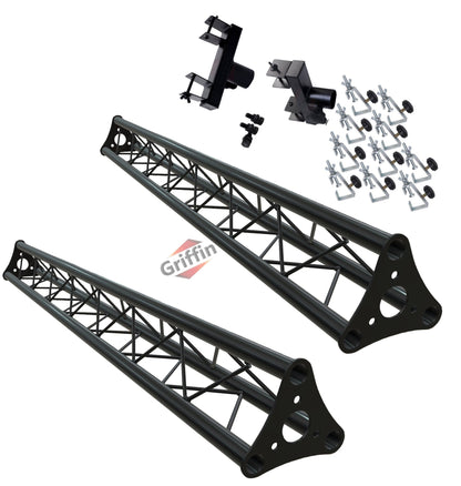 DJ Triangle Truss Extension Lighting System by GRIFFIN - Mounts on your Speaker Stands - Trussing Stage Kit for Smoke Machines & Dance Laser Lights