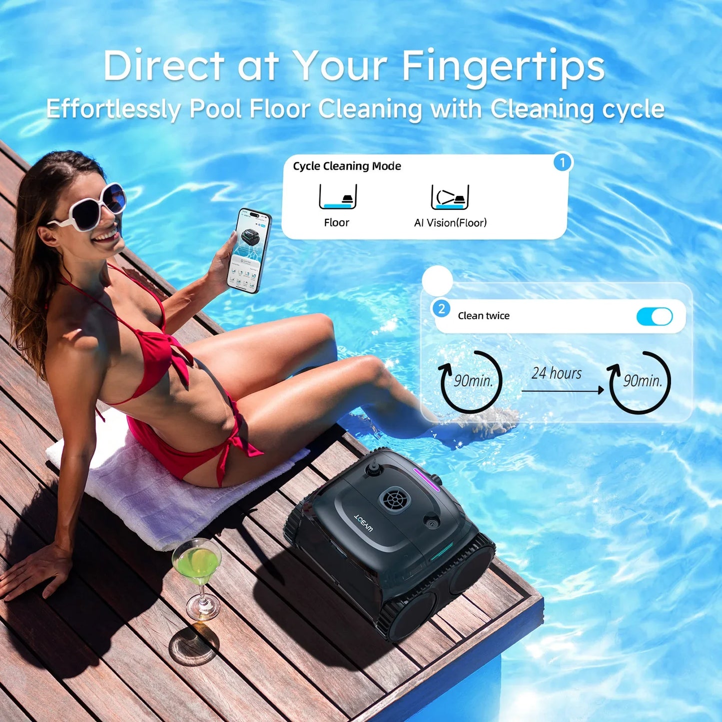 WYBOT C2 Vision Cordless Robotic Pool Cleaner