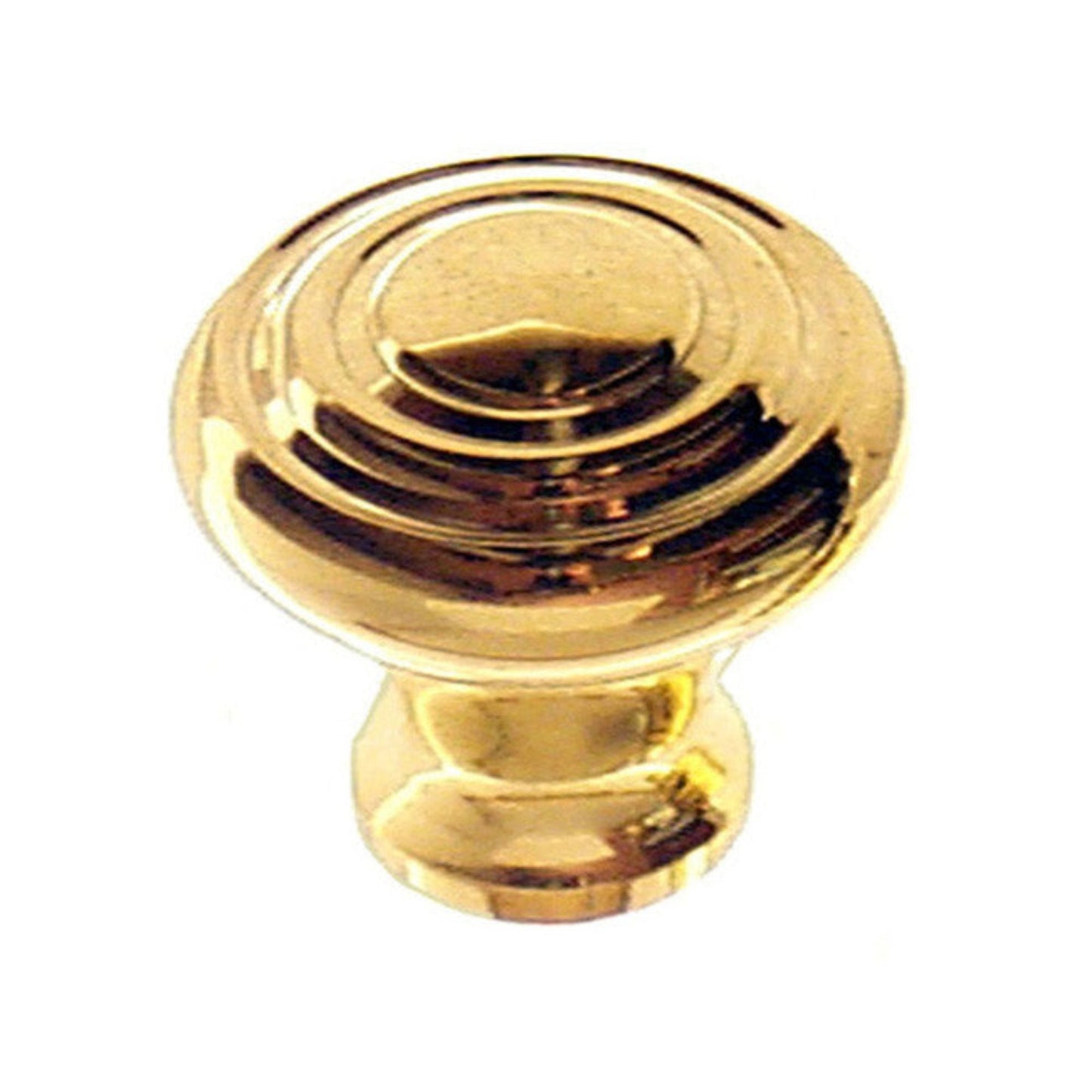 Nickel or Brass Round Art Deco Knob