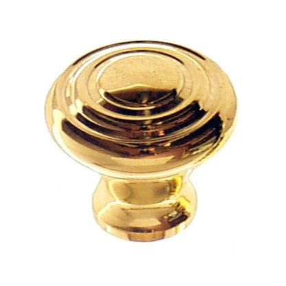 Nickel or Brass Round Art Deco Knob