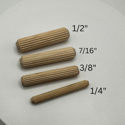 Fluted Dowel Pin - White Birch: Superior Glue Dispersion and Bonding in 4 Sizes