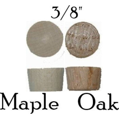 Wood Plugs, End Grain Tapered Flat Top (Pack of 12)