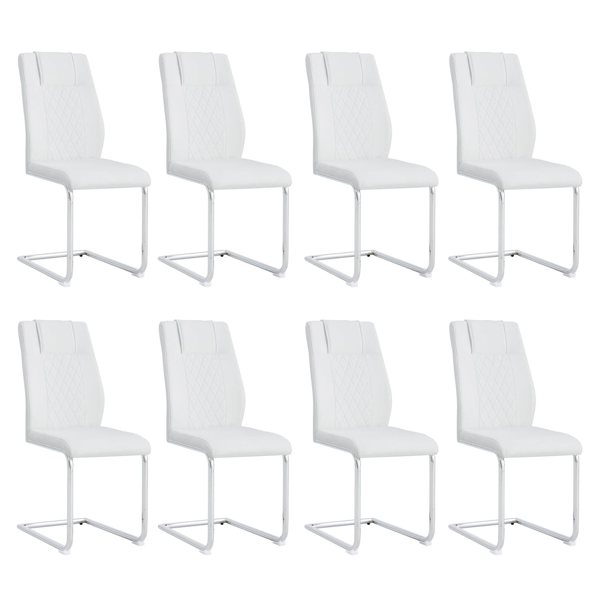 Modern Dining Chairs With Padded Seat, Metal Legs
