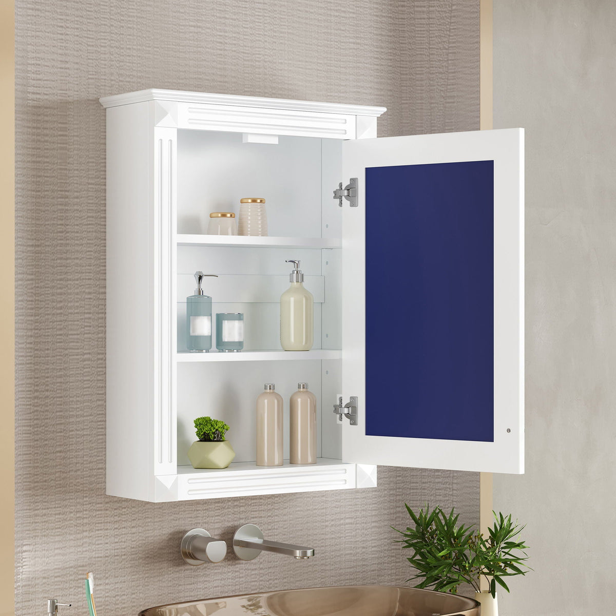 Wall Mounted Bathroom Storage Medicine Cabinet For Over Toilet With Mirror