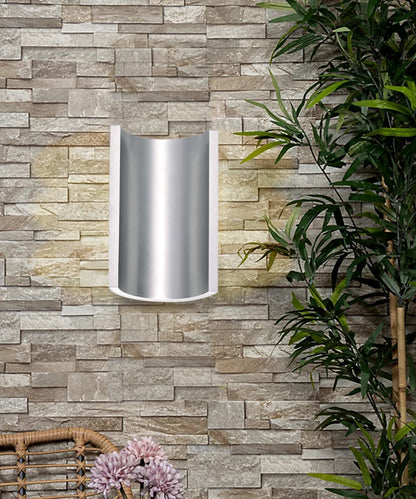 Alumilux Diverge 5"H 2-Light LED Outdoor Wall Sconce Light Fixture Satin Aluminum Finish by ET2