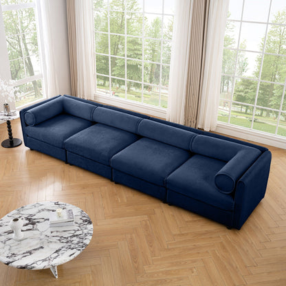 Stylish Sofa With Storage Seat And Cylindrical Backrest