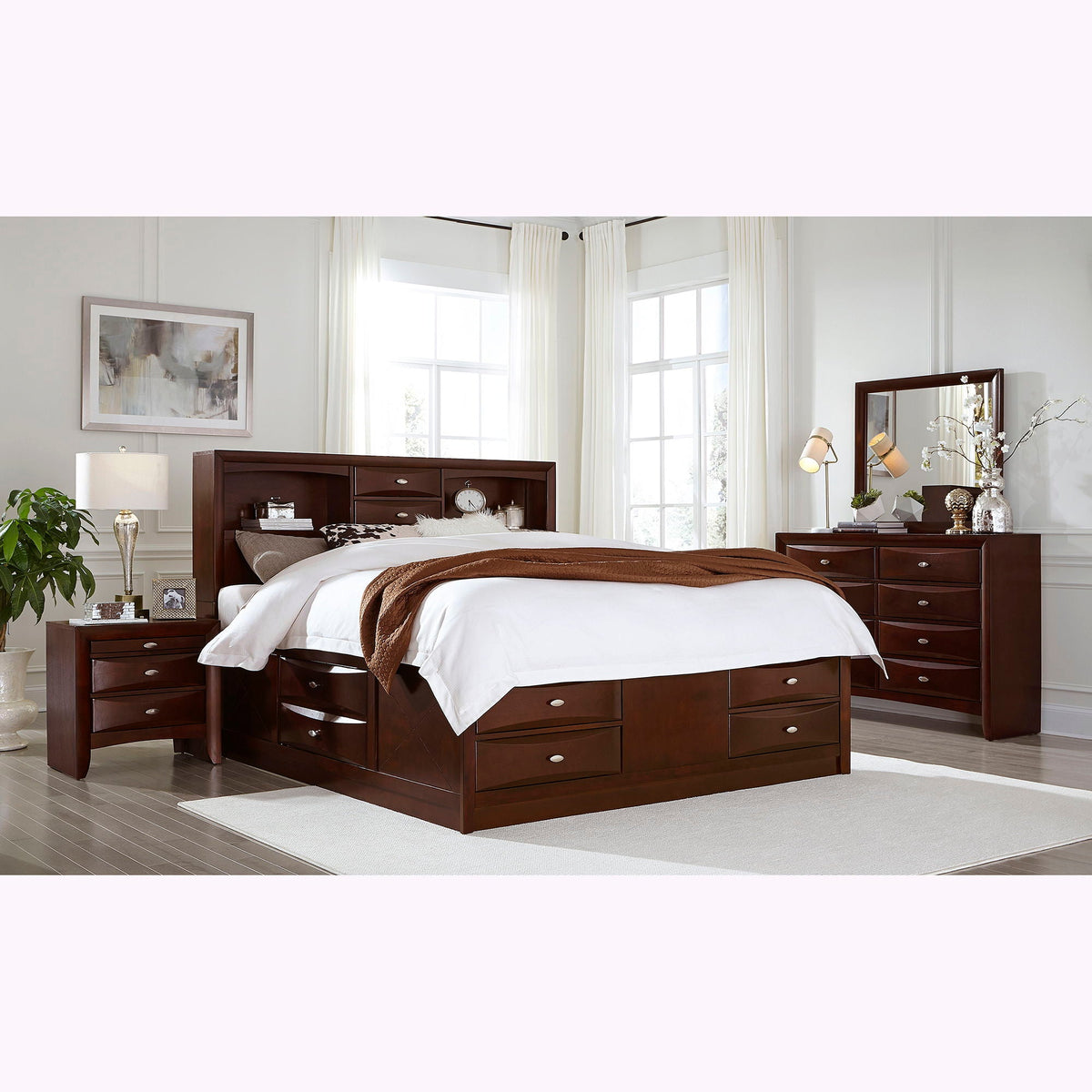 Lucille - Bed With Storage And Bookcase Headboard