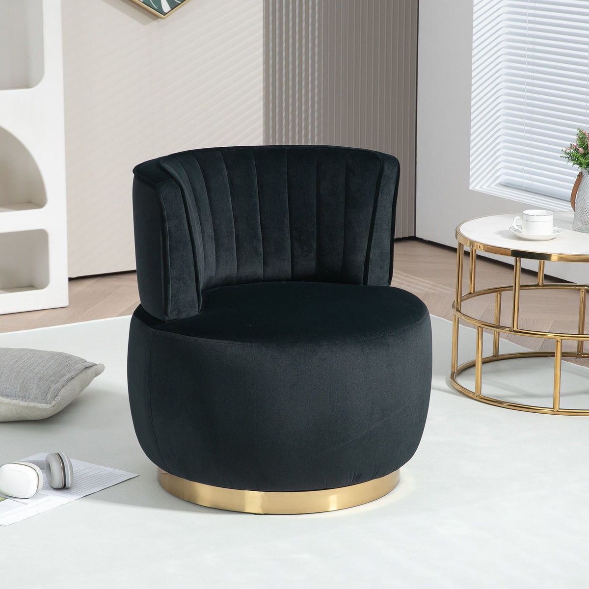 360 Degree Swivel Cuddle Barrel Accent Sofa Chair