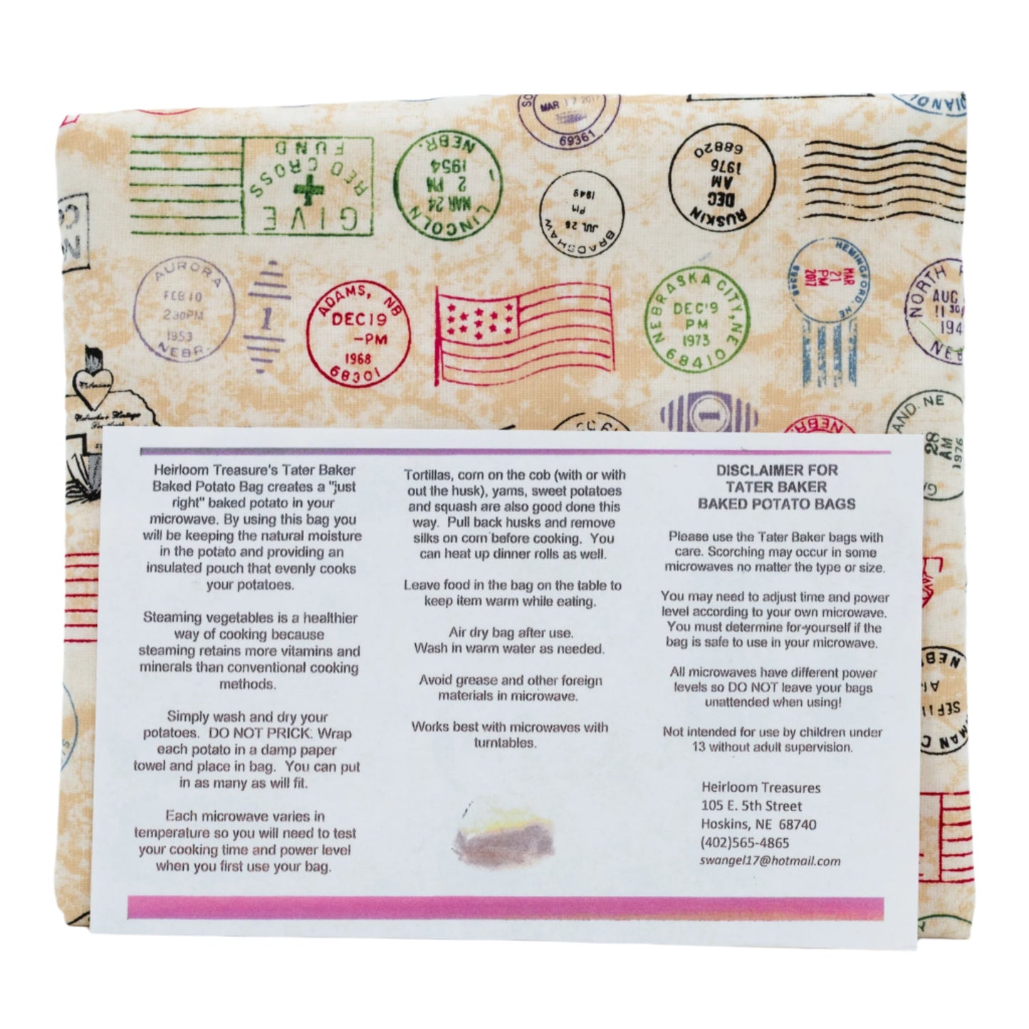 Tater Baker Baked Potato Microwave Bag | Nebraska Designs | Heirloom Treasures