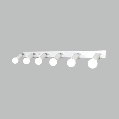 DecorBites™ 3/4-Head Bedroom Vanity Wall Sconce in Simple Metal Finish with Exposed Bulb - Black/White