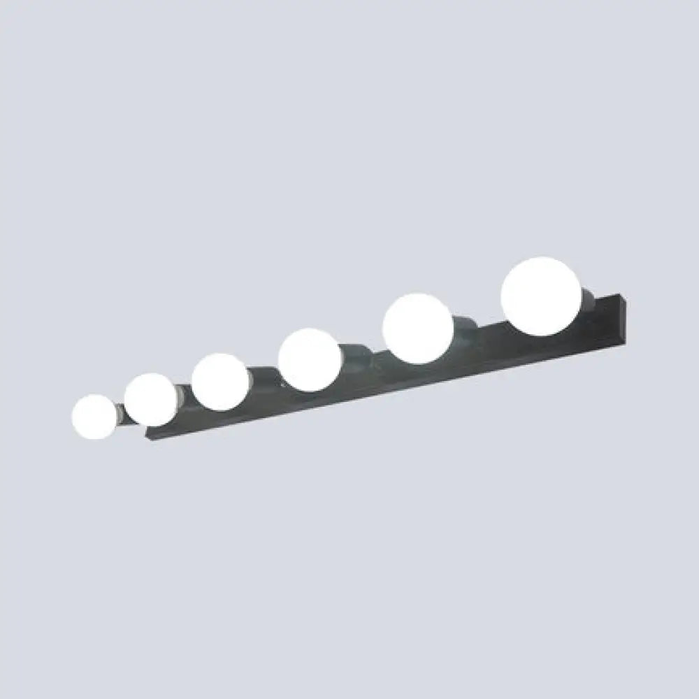 DecorBites™ 3/4-Head Bedroom Vanity Wall Sconce in Simple Metal Finish with Exposed Bulb - Black/White