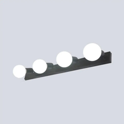 DecorBites™ 3/4-Head Bedroom Vanity Wall Sconce in Simple Metal Finish with Exposed Bulb - Black/White