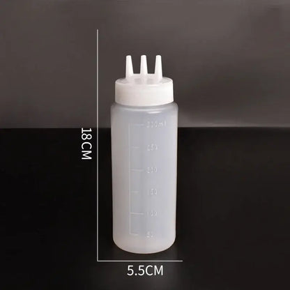 3-hole multi-color squeeze bottle condiment dispenser kitchen set