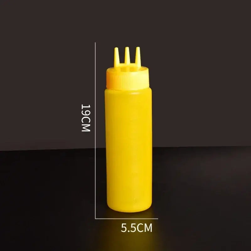 3-hole multi-color squeeze bottle condiment dispenser kitchen set