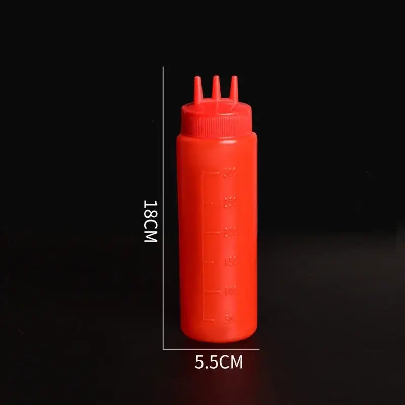 3-hole multi-color squeeze bottle condiment dispenser kitchen set