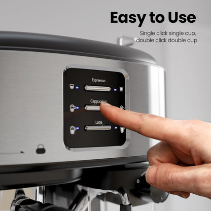 3 in 1 Professional Espresso Maker with Dual Heating System & Capsule Compatible CM8011