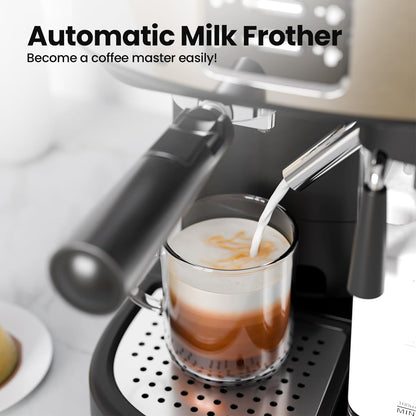 3 in 1 Professional Espresso Maker with Dual Heating System & Capsule Compatible CM8011