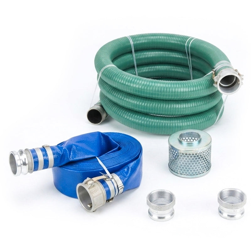 4-Inch Trash Pump Hose Kit Heavy-Duty Suction and Discharge Set