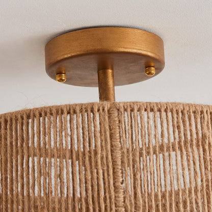 3-Light Traditional Farmhouse Wabi-Sabi Flush Mount Light