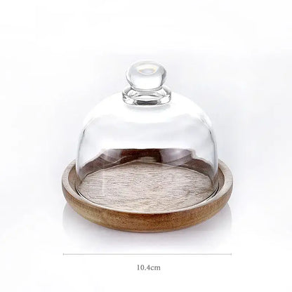 3 tier glass food storage containers with wood stand kitchen organizer