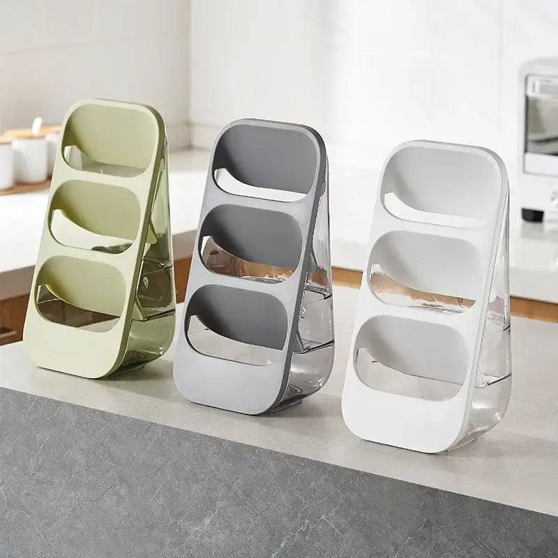 3-tier gray & sage green kitchen utensil organizer cutlery rack