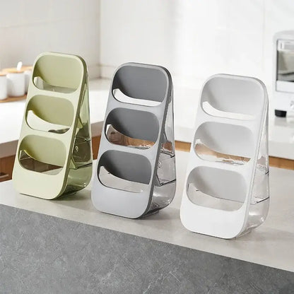 3-tier gray & sage green kitchen utensil organizer cutlery rack