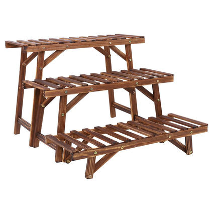 DecorBites™ 3 Tier Wood Ladder Plant Stand