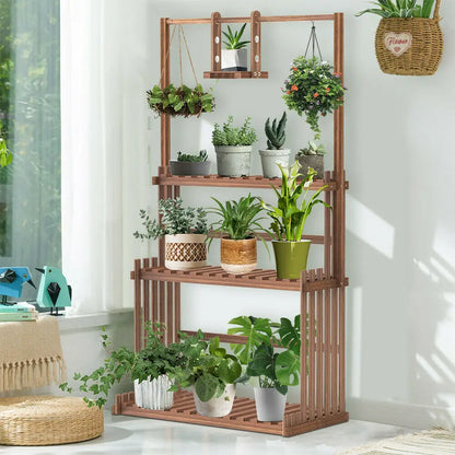 DecorBites™ 3-Tier Wooden Hanging Plant Stand