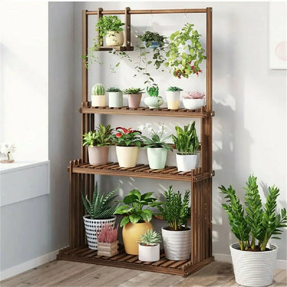 DecorBites™ 3-Tier Wooden Hanging Plant Stand