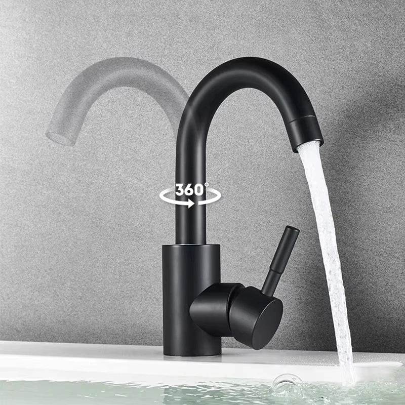DecorBites™ 304 Stainless Steel Rotating Bathroom Sink Faucet