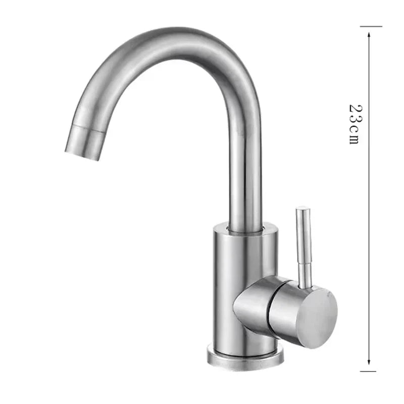 DecorBites™ 304 Stainless Steel Rotating Bathroom Sink Faucet