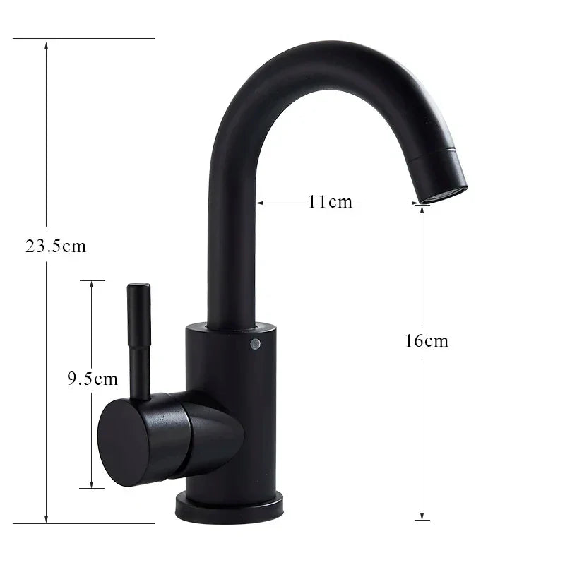 DecorBites™ 304 Stainless Steel Rotating Bathroom Sink Faucet