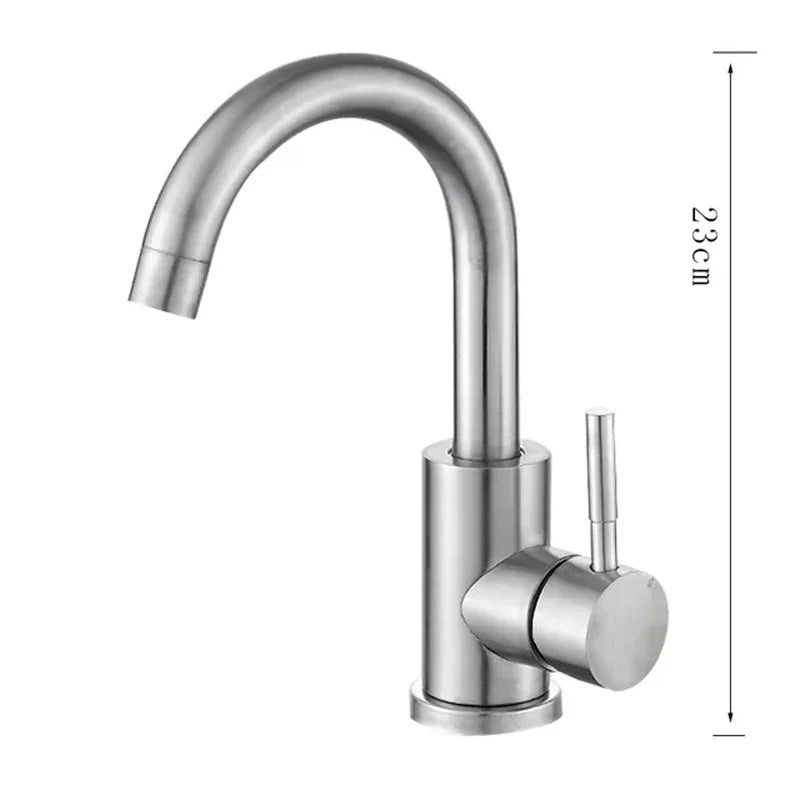 DecorBites™ 304 Stainless Steel Rotating Bathroom Sink Faucet