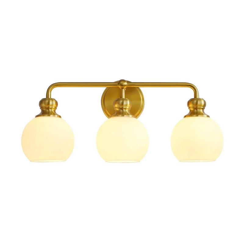 Irvine Gold Modern Frosted Glass 3-Light Vanity Light