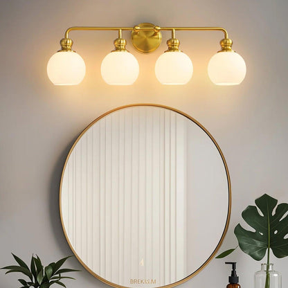 Irvine Gold Modern Frosted Glass 4-Light Vanity Light
