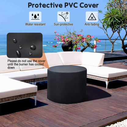 Alora 30K BTU Premium Outdoor Patio Gas Fire Pit Table With Fire Glass And Cover, 32" (SAK17432)