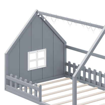 House Bed With Window And Fence