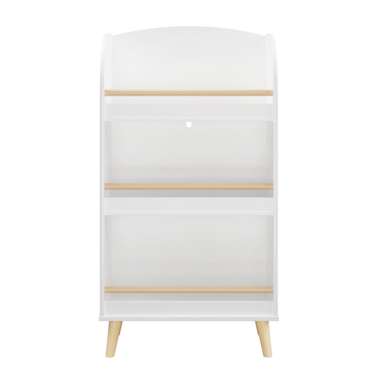 Bookshelf 3 Tier Book Organizer With Toy Storage - White