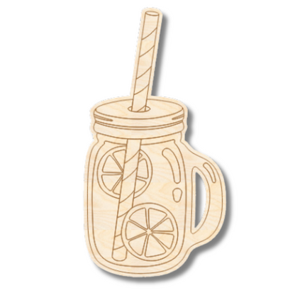 Unfinished Wood Etched Iced Beverage Shape | Paint By Line Crafts | up to 30" DIY