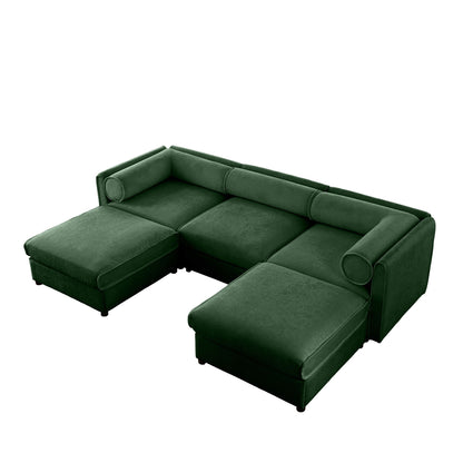 Contemporary Elegant Sofa With Storage And Ottoman