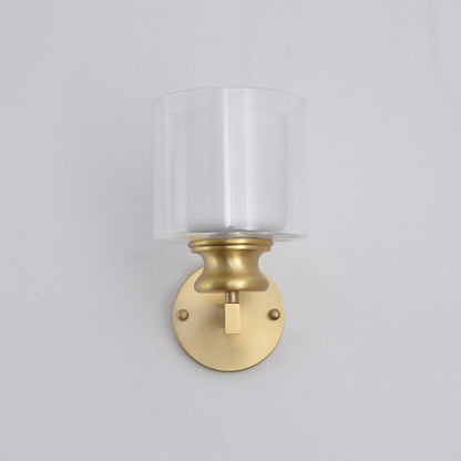 DecorBites™ Contemporary Brass Wall Mounted Light Fixture for Living Room - Armed Sconce with Metal Frame & 1 Bulb