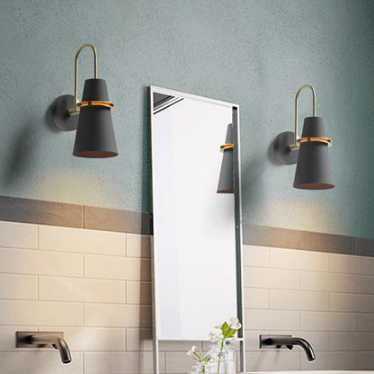 DecorBites™ Modernism Tapered Sconce Light: Wall Mounted Lamp for Dining Room - Black/White/Blue