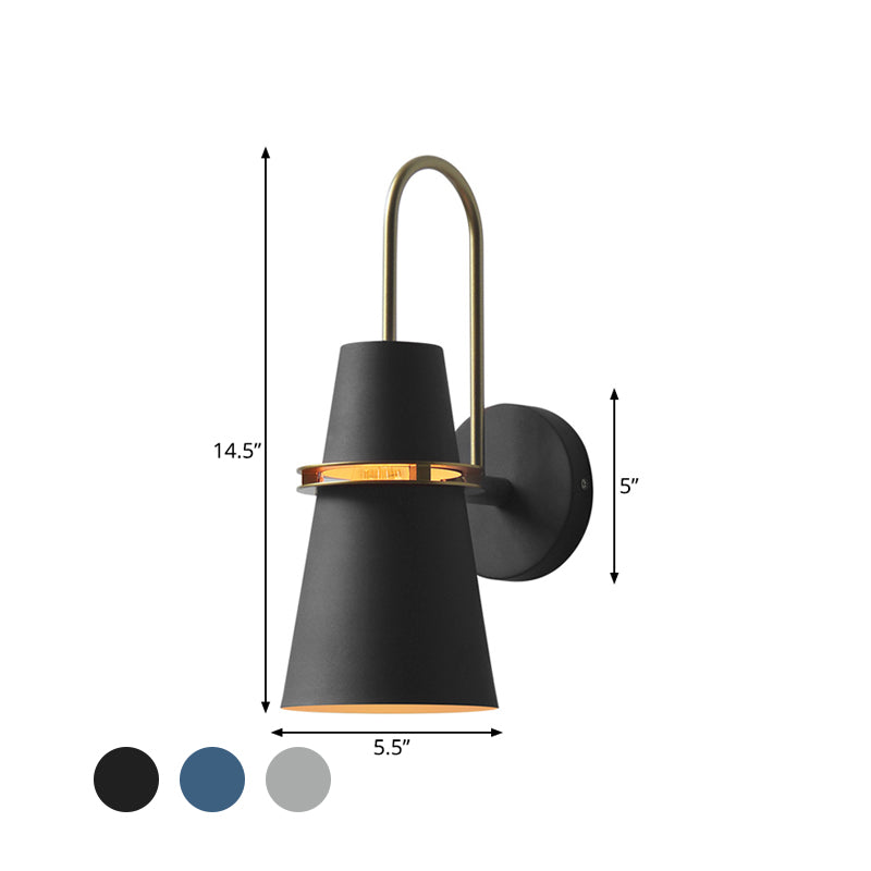 DecorBites™ Modernism Tapered Sconce Light: Wall Mounted Lamp for Dining Room - Black/White/Blue