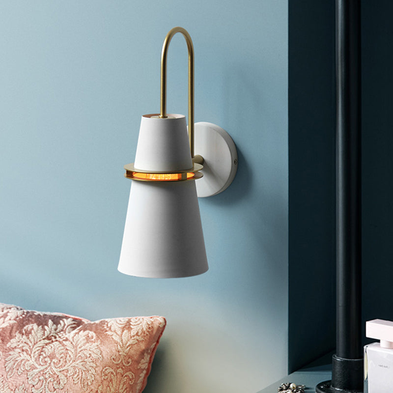 DecorBites™ Modernism Tapered Sconce Light: Wall Mounted Lamp for Dining Room - Black/White/Blue