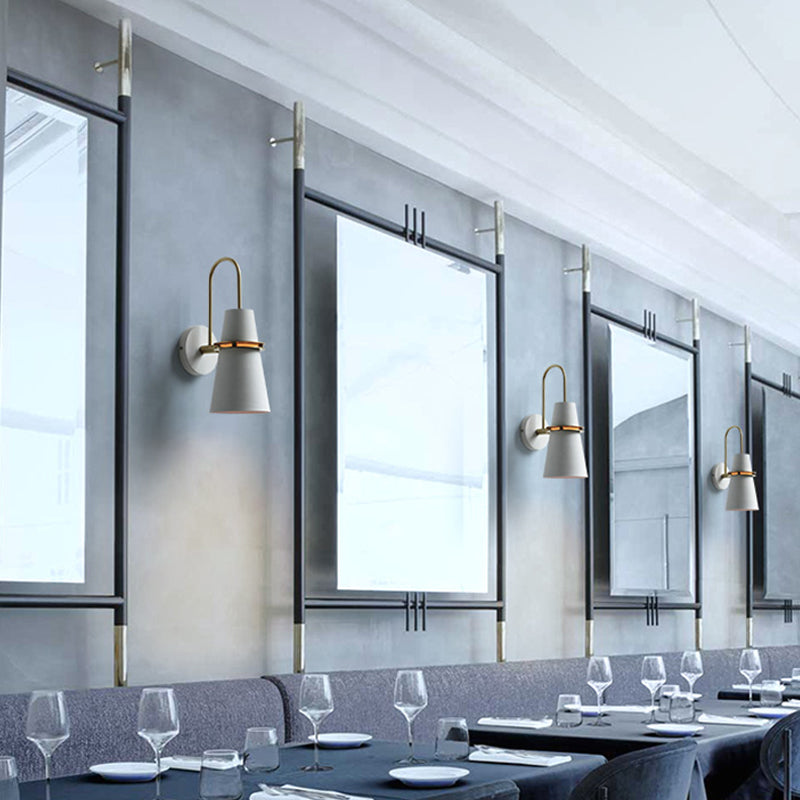 DecorBites™ Modernism Tapered Sconce Light: Wall Mounted Lamp for Dining Room - Black/White/Blue
