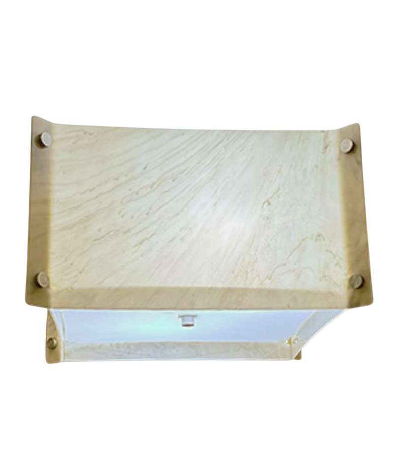 Pop Steady Flush Mount Conversion Kit 16"w Faux Marbled Alabaster Shade