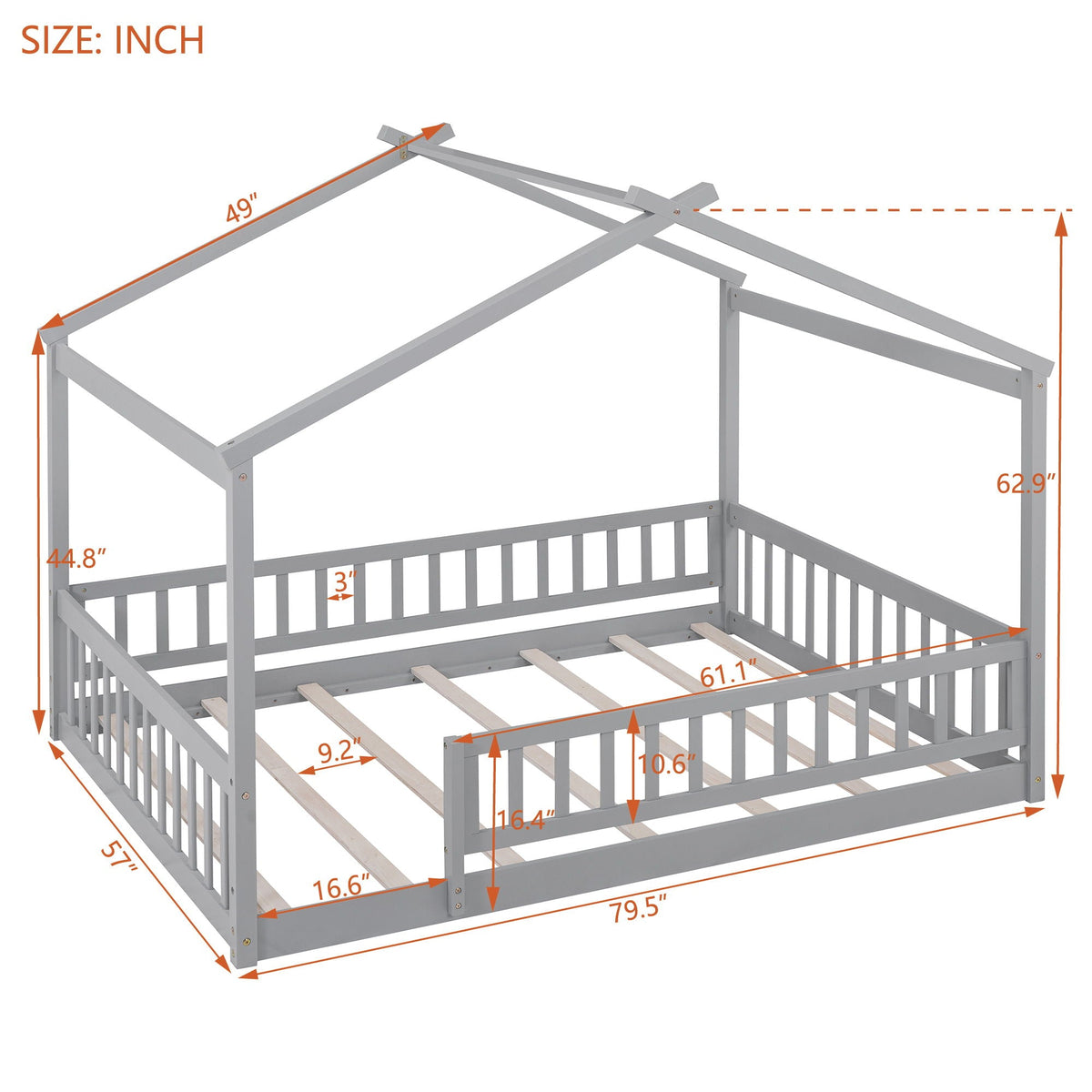 Bed House Bed Frame With Fence