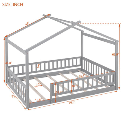 Bed House Bed Frame With Fence