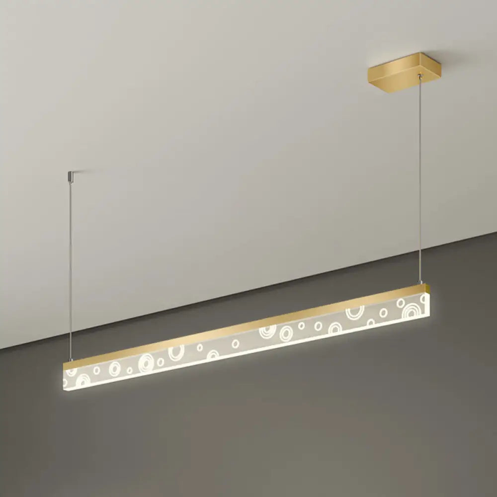 DecorBites™ 35.5"/47" L Island Lamp Aluminum Dining Room LED Hanging Light Fixture in Gold, Warm/White Light